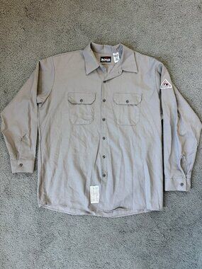 Bulwark Excel FR Men's Work Shirt XL Silver Grey